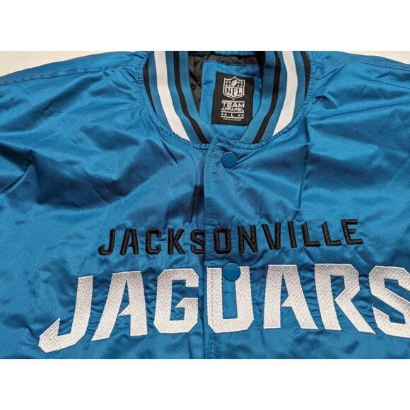 Jacksonville Jaguars NFL Teal Varsity Bomber Jacket Men’s Size Medium - Picture 2 of 8